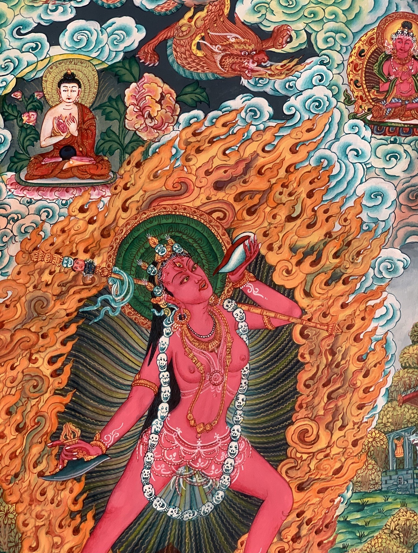 Hand -Painted Vajrayogini, Yogini, Master Quality, Masterpiece, Newari Pauba, Thangka Painting