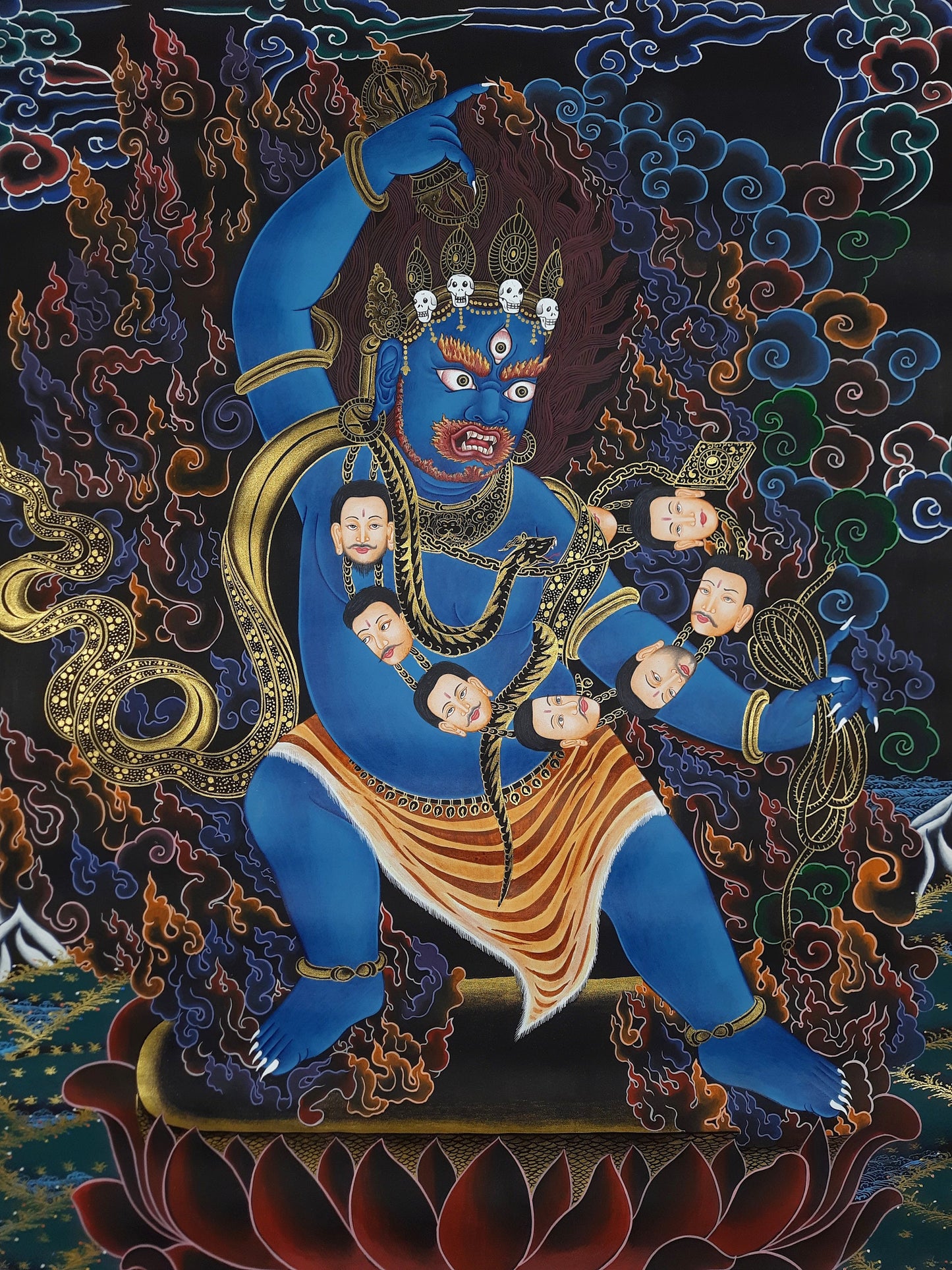 Hand painted Original Vajrapani  Painting Tibetan Wall hanging Thanka  / Thangka / Compassion Meditation Art From Nepal