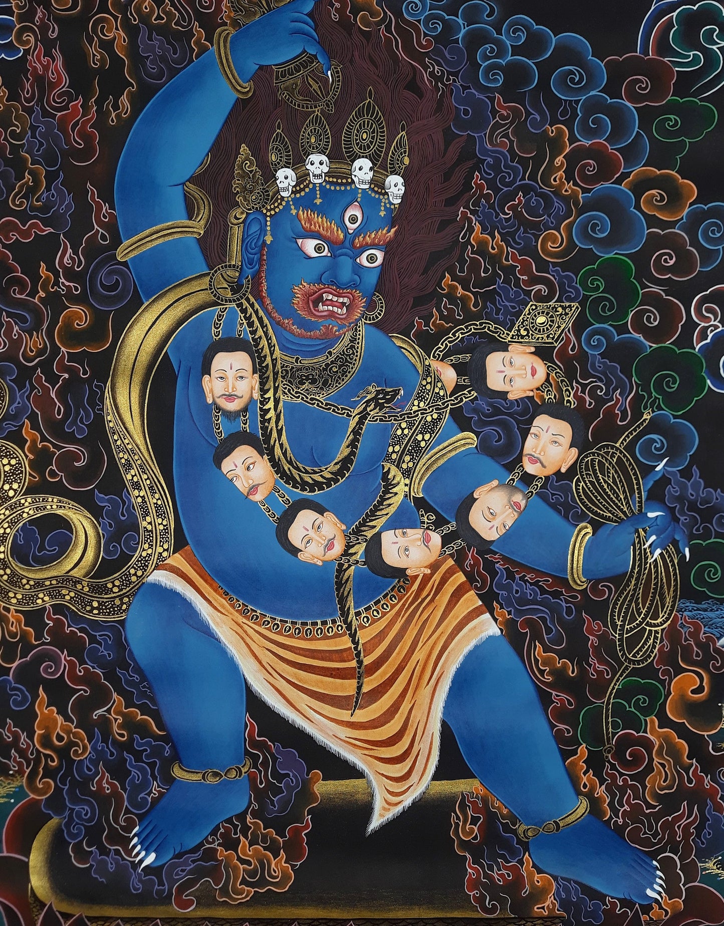 Hand painted Original Vajrapani  Painting Tibetan Wall hanging Thanka  / Thangka / Compassion Meditation Art From Nepal