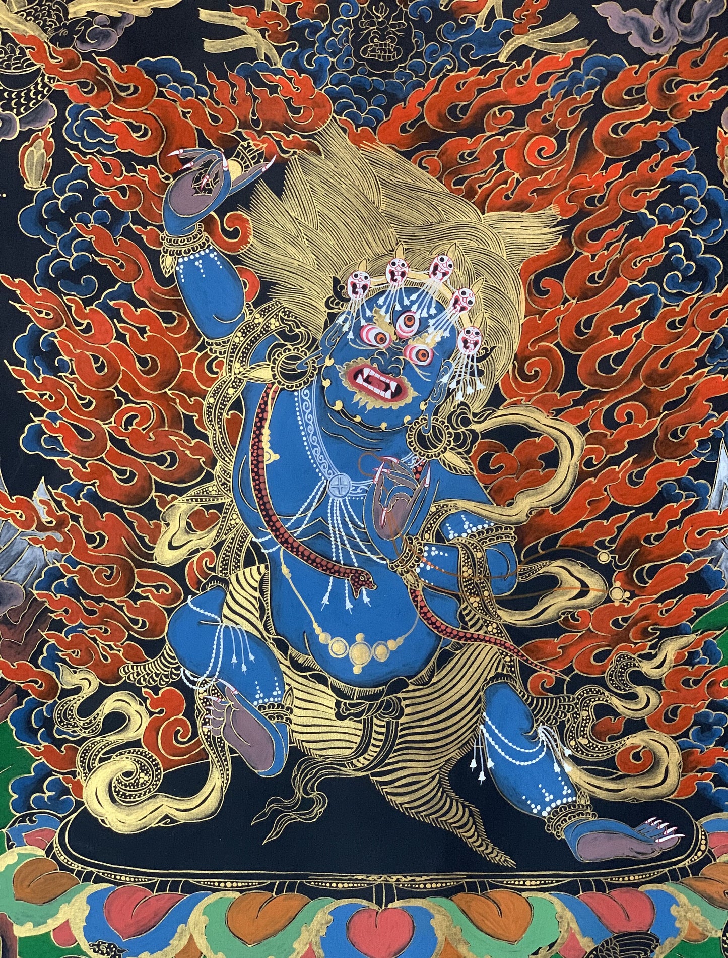 Original Hand Painted Master Quality VAJRAPANI/Chana Dorge Protector God Tibetan Thangka / Thanka  Painting