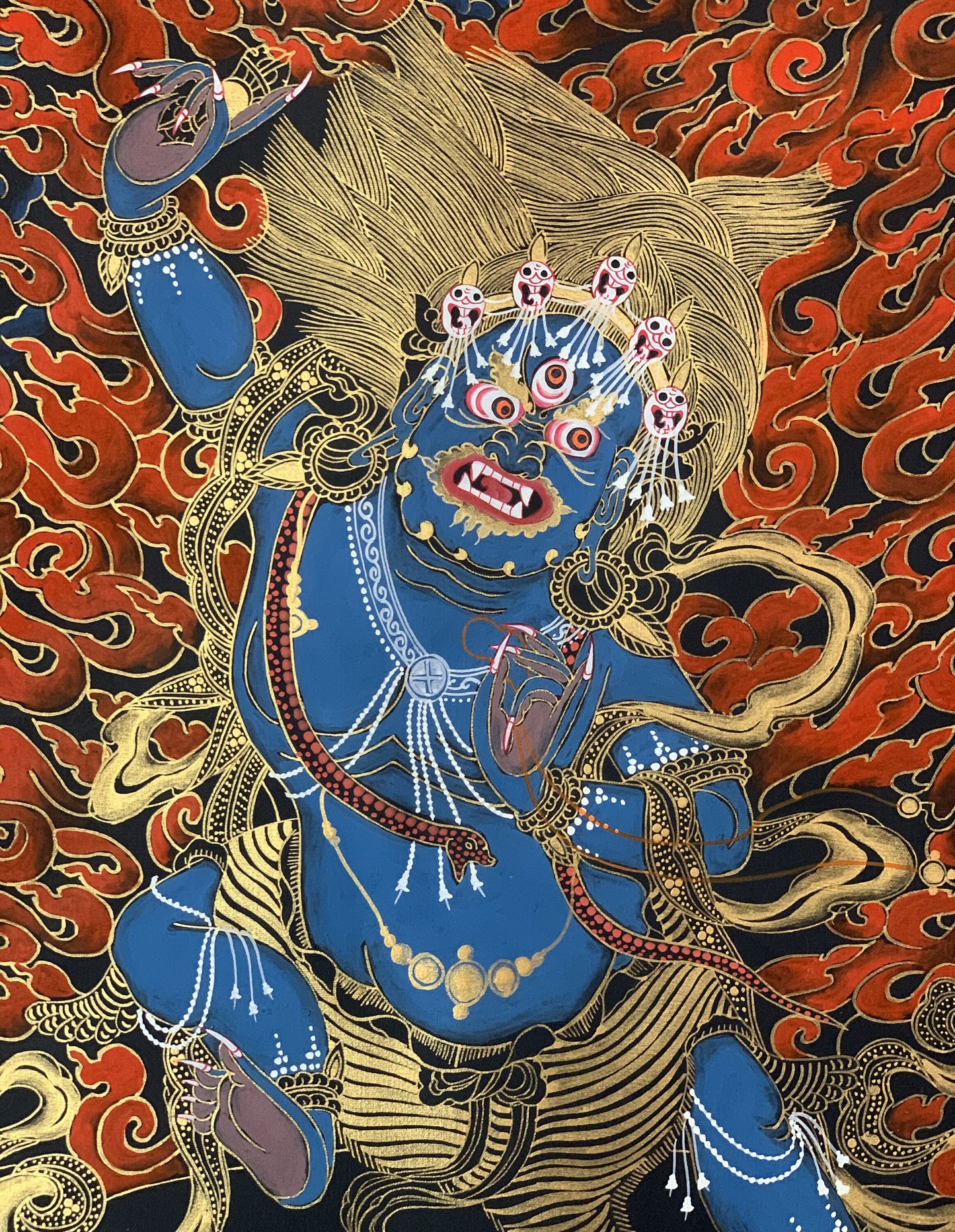 Original Hand Painted Master Quality VAJRAPANI/Chana Dorge Protector God Tibetan Thangka / Thanka  Painting