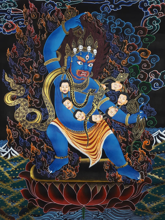 Hand painted Original Vajrapani  Painting Tibetan Wall hanging Thanka  / Thangka / Compassion Meditation Art From Nepal