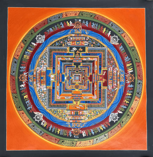 Original Hand-painted Master Quality Kalachakra Mandala Wheel of Life Tibetan Thangka Painting/ Meditation Art