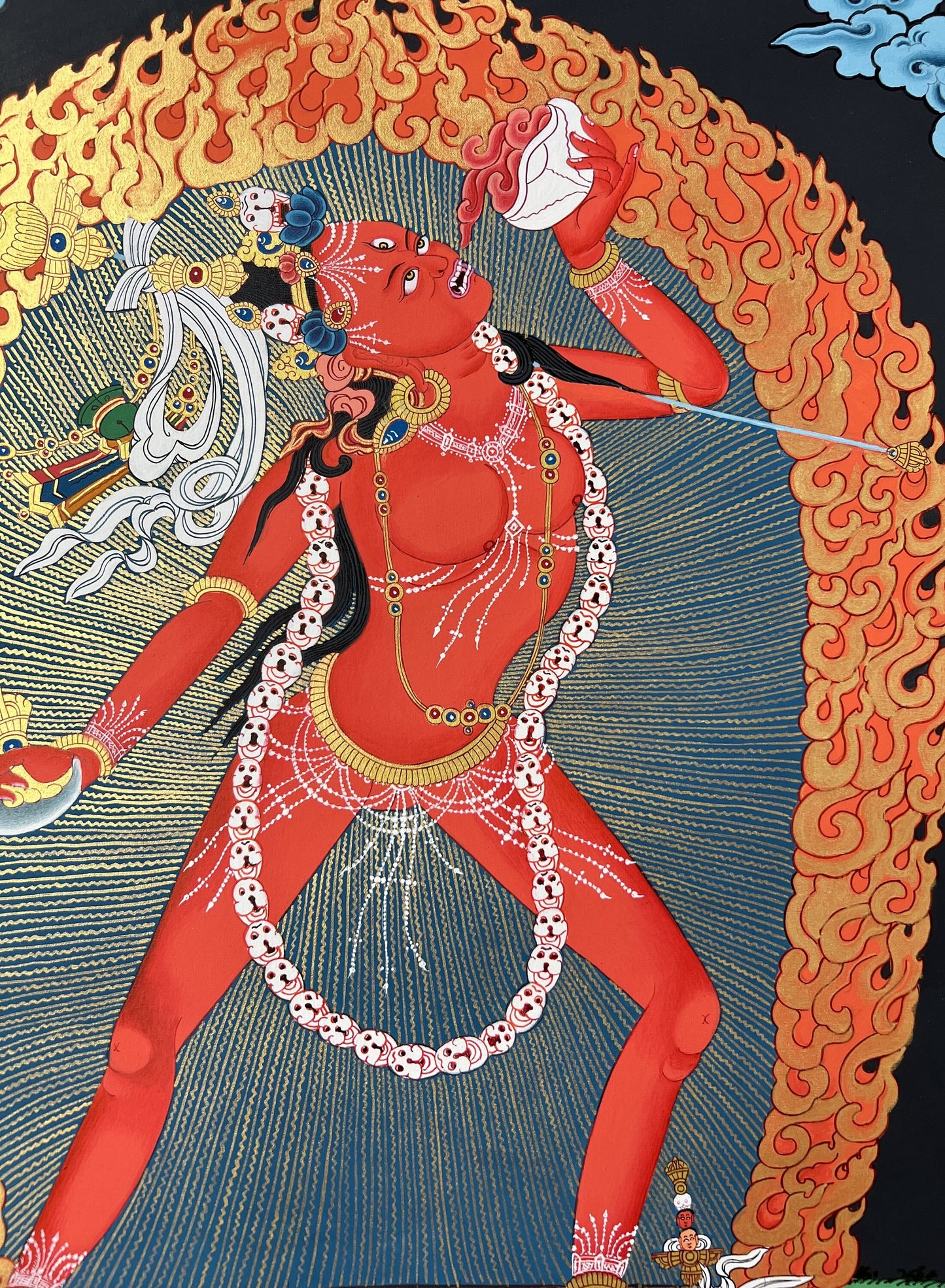 Original Hand Painted Vajrayogini / Vajrabarahi/ Dorje Neljorma / Masterpiece Tibetan Compassion Meditation Thangka Painting from Nepal