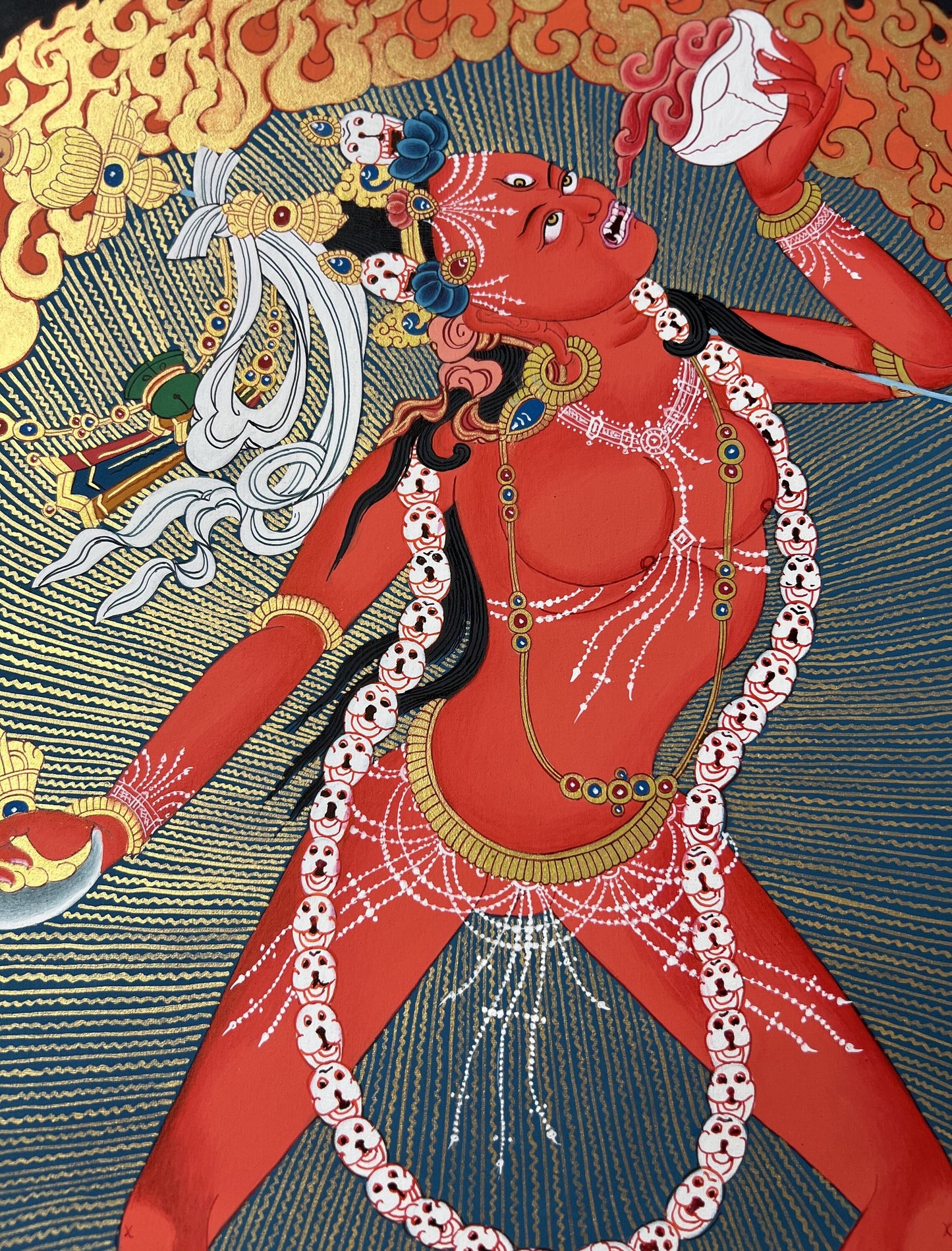 Original Hand Painted Vajrayogini / Vajrabarahi/ Dorje Neljorma / Masterpiece Tibetan Compassion Meditation Thangka Painting from Nepal