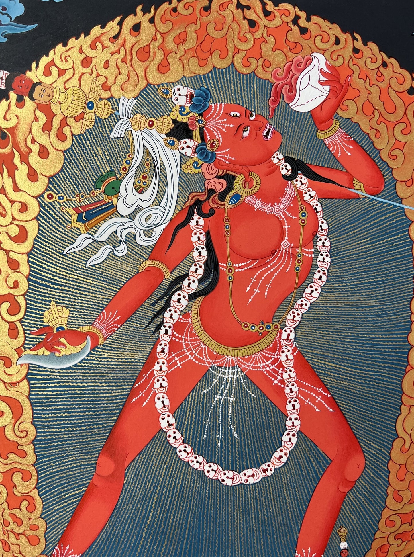 Original Hand Painted Vajrayogini / Vajrabarahi/ Dorje Neljorma / Masterpiece Tibetan Compassion Meditation Thangka Painting from Nepal