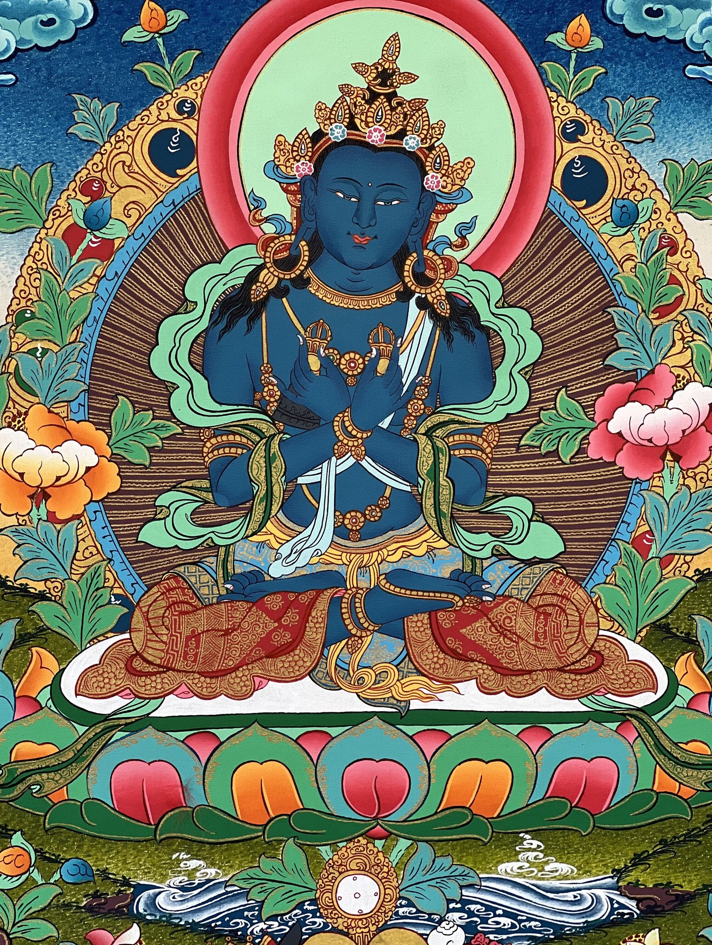 Original Hand-painted High Quality Masterpiece Buddha Vajradhara Tibetan Thangka Painting