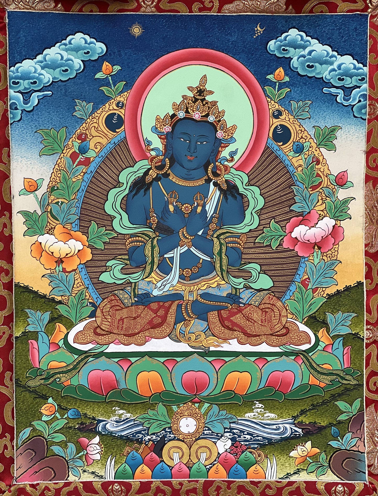 Original Hand-painted High Quality Masterpiece Buddha Vajradhara Tibetan Thangka Painting