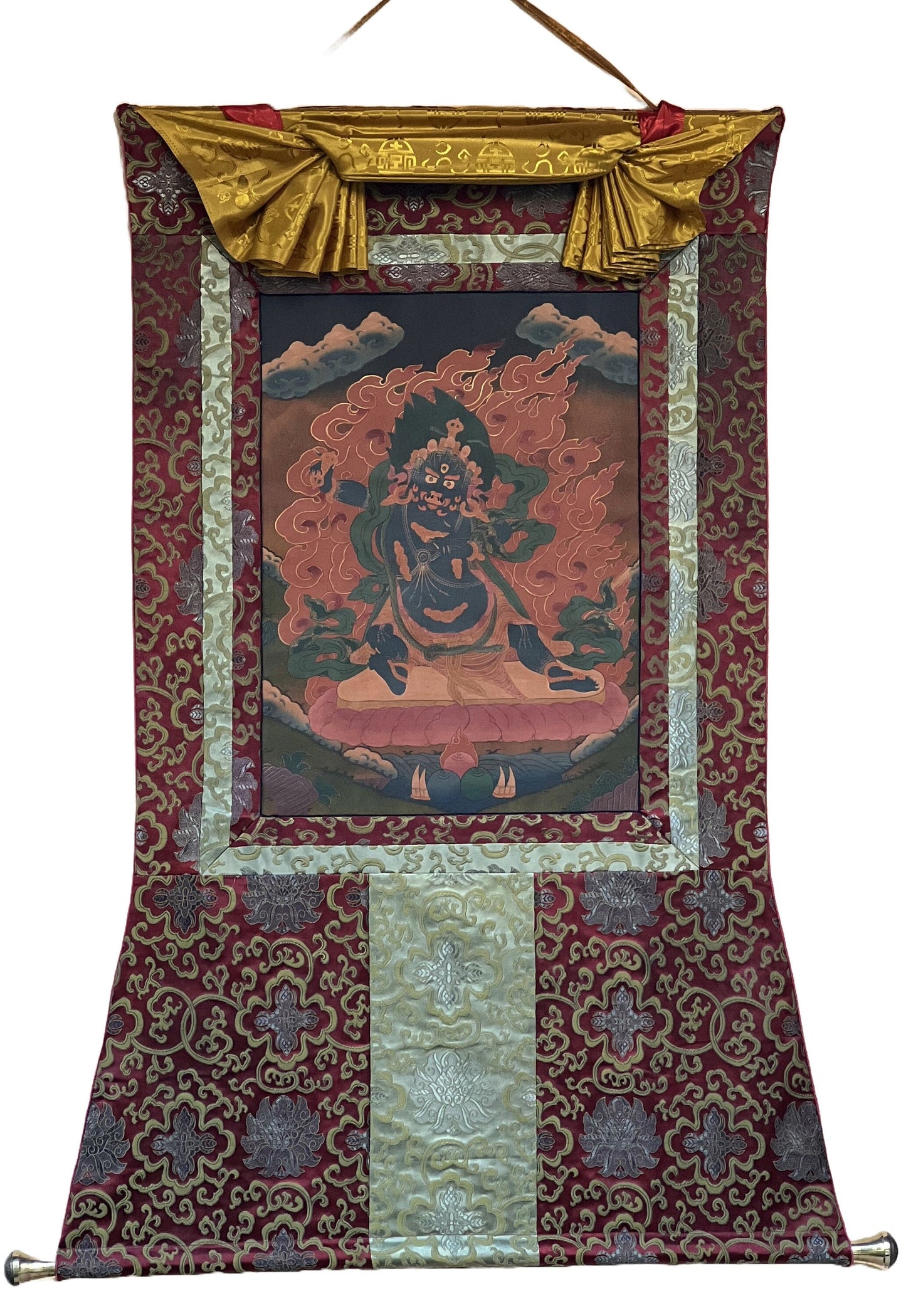 Original Hand Painted Vajrapani  OIL-VARNISHED Tibetan Thangka / Thanka  Painting Meditation Art Wall Hanging from Nepal