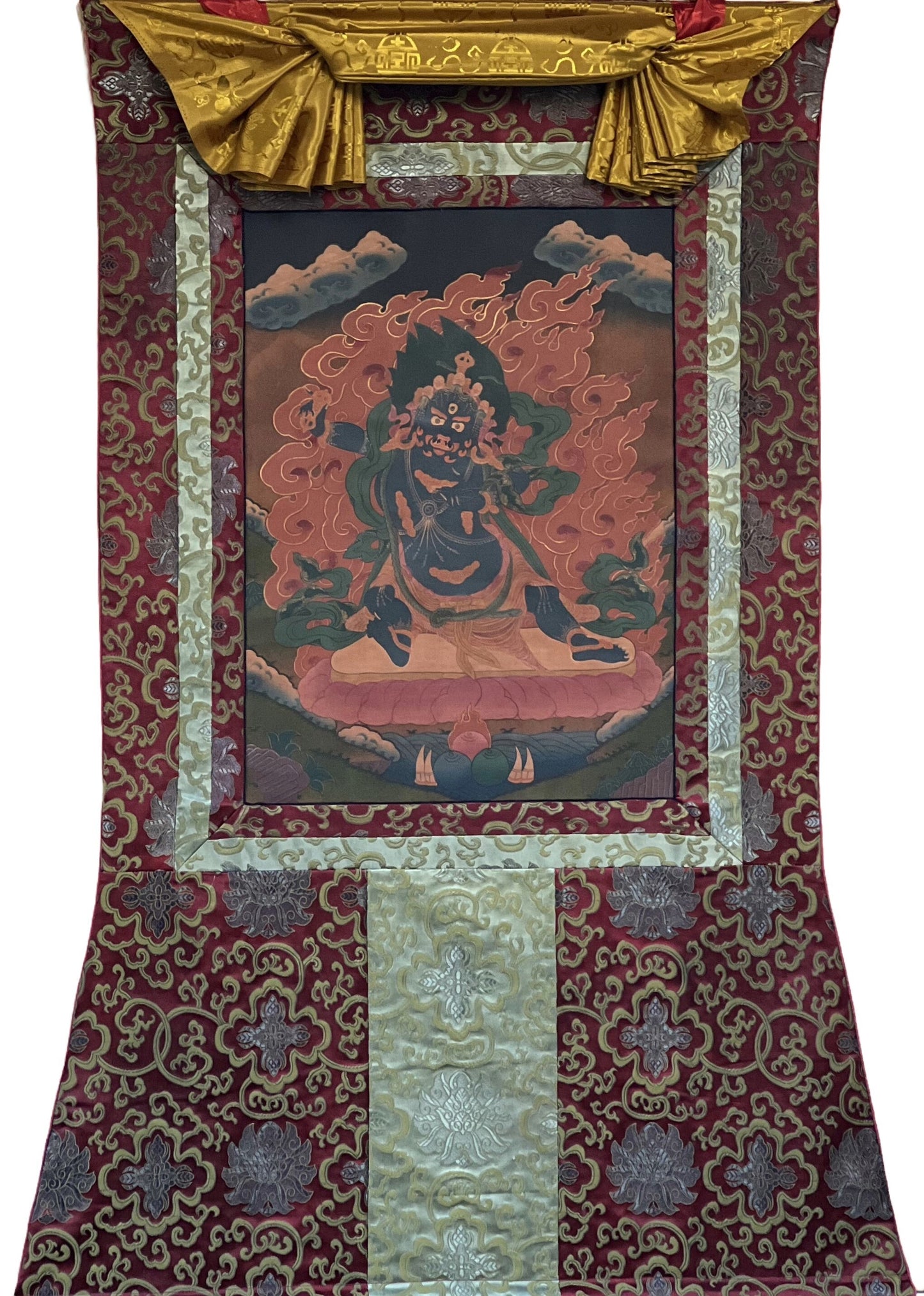 Original Hand Painted Vajrapani  OIL-VARNISHED Tibetan Thangka / Thanka  Painting Meditation Art Wall Hanging from Nepal