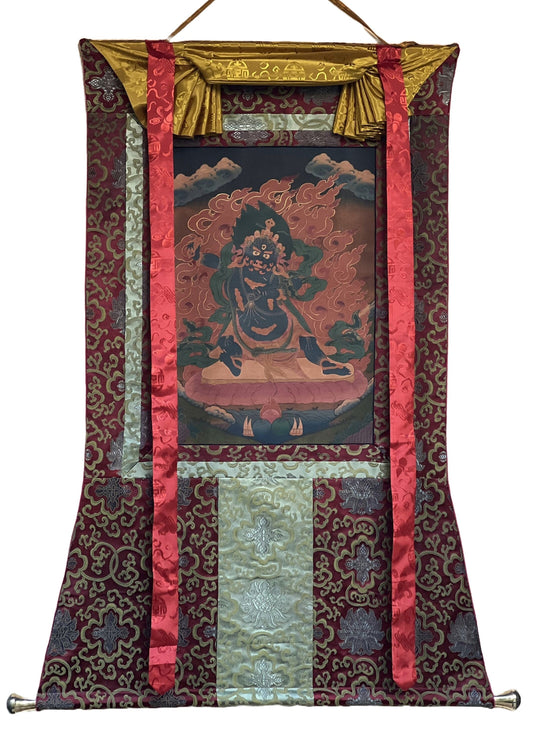 Original Hand Painted Vajrapani  OIL-VARNISHED Tibetan Thangka / Thanka  Painting Meditation Art Wall Hanging from Nepal