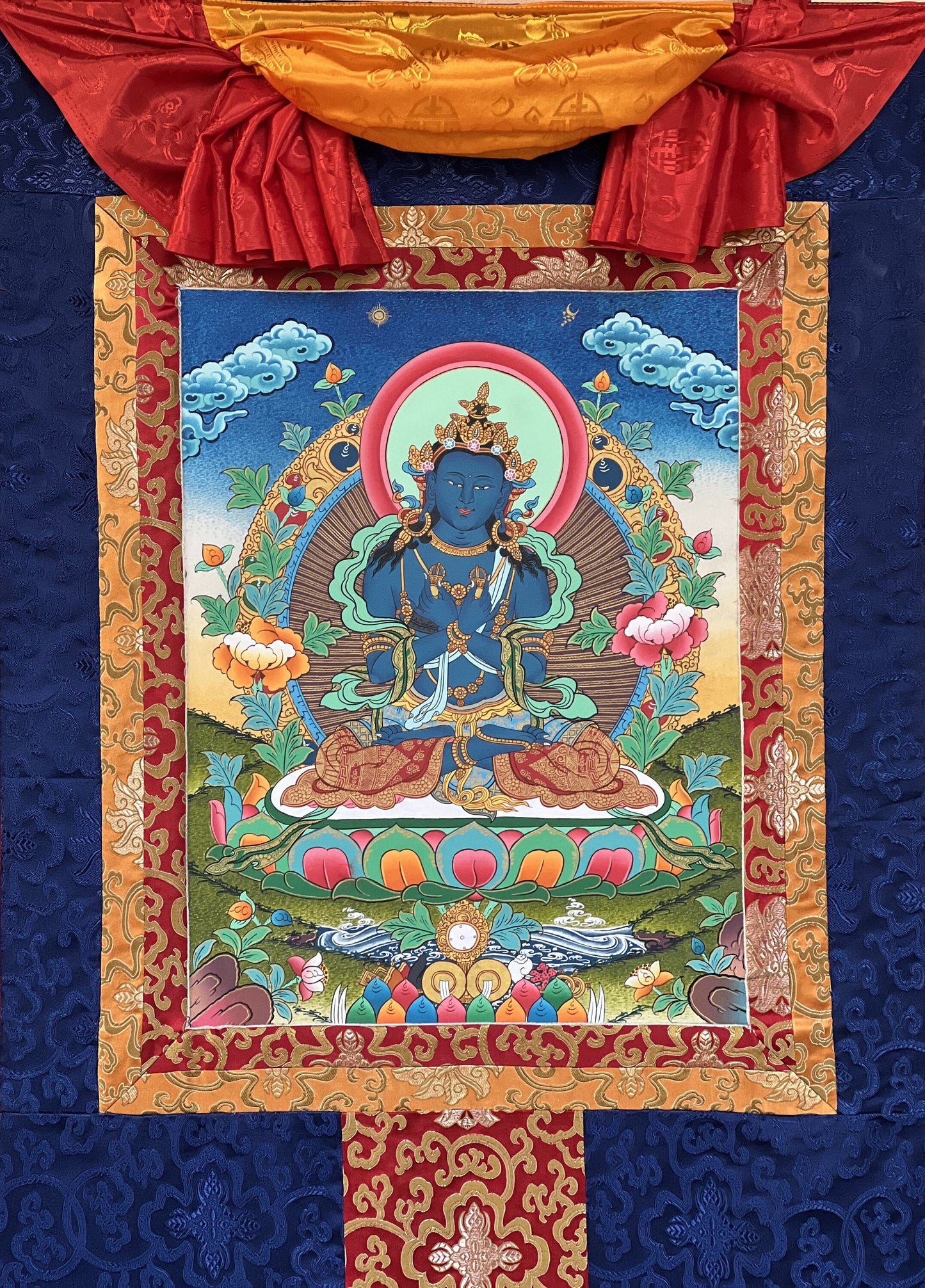 Original Hand-painted High Quality Masterpiece Buddha Vajradhara Tibetan Thangka Painting