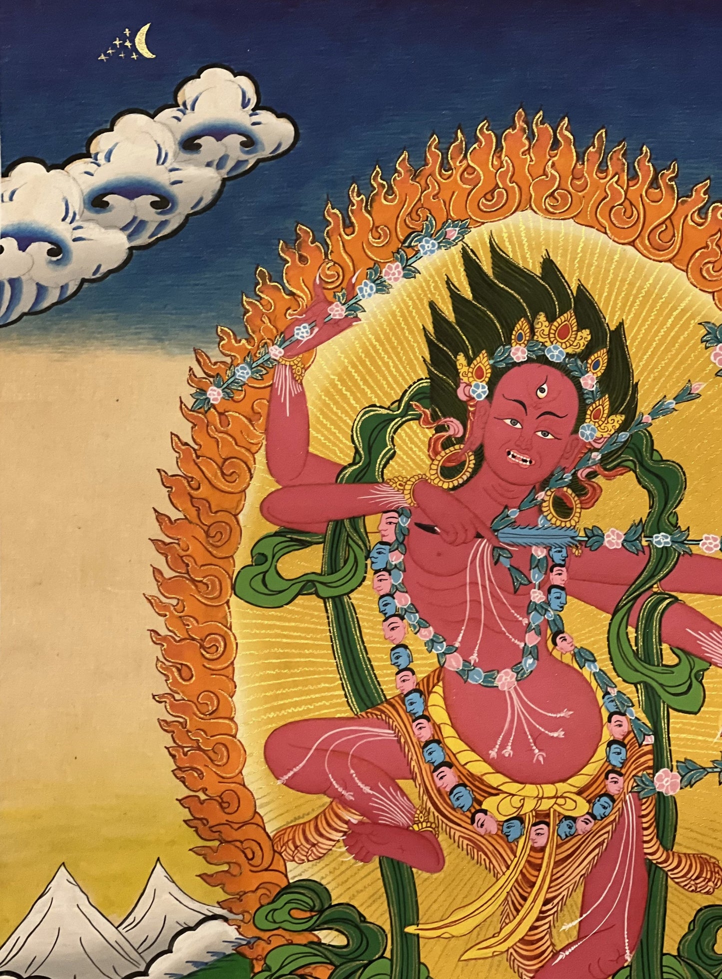 Original Hand-Painted Kurukulla/Kurukulle Tibetan Thangka Painting Compassion Meditation Art From Nepal