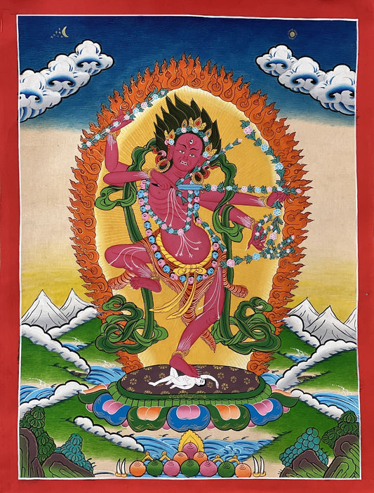 Original Hand-Painted Kurukulla/Kurukulle Tibetan Thangka Painting Compassion Meditation Art From Nepal