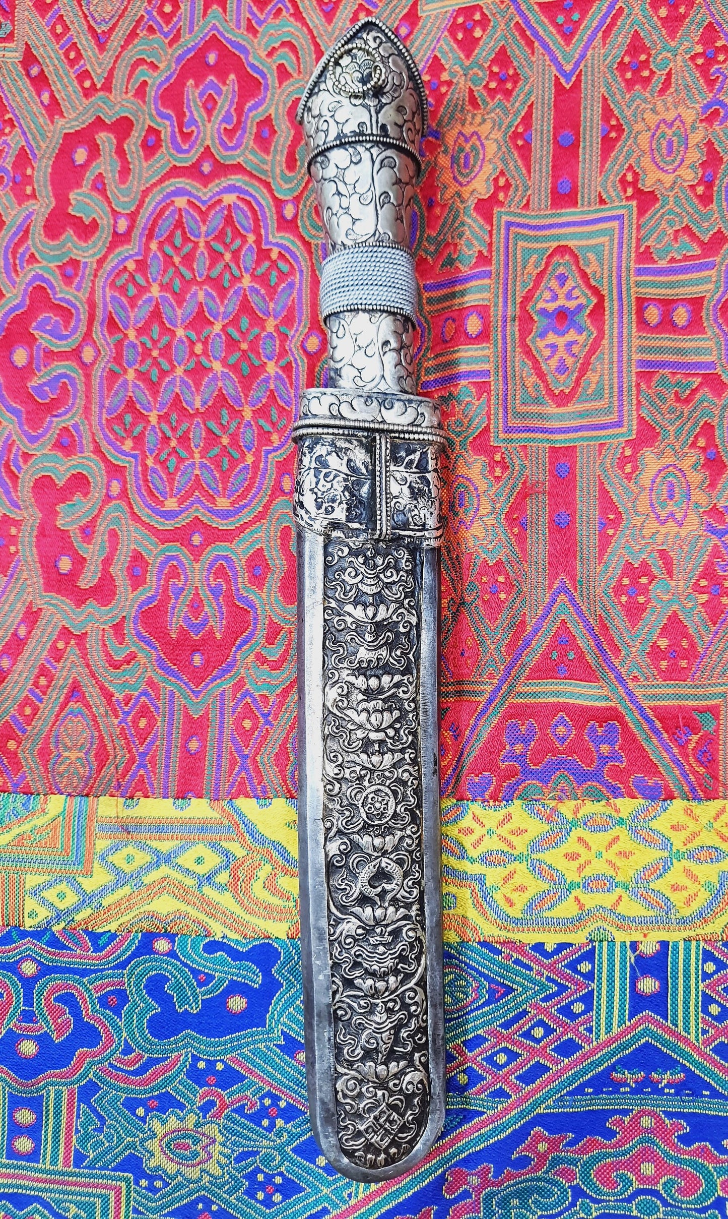 Exquisite Hand-Carved Tibetan Decor Paper Knife/ Ceremonial Blade Crafted in Nepal/ Souvenir of Tradition and Craftsmanship