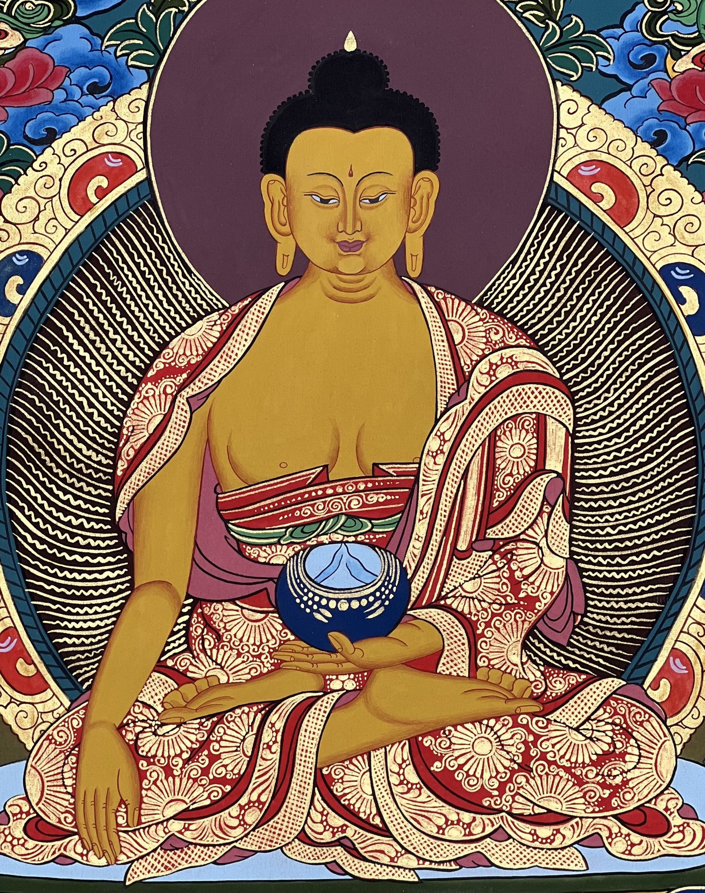 Original Hand-painted Shakyamuni/Gautama Buddha Master quality Tibetan Thangka Painting/Compassion Meditation Art