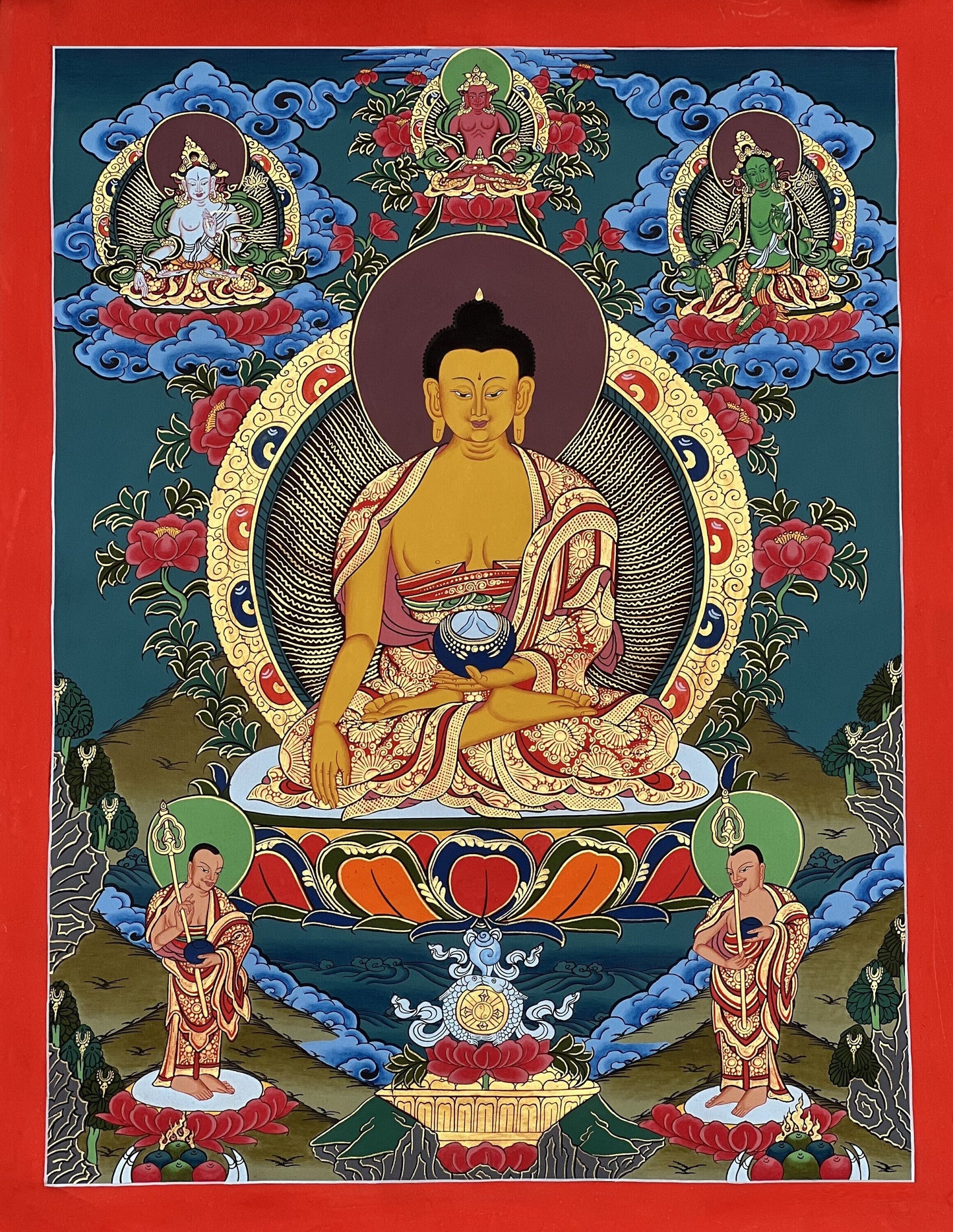 Original Hand-painted Shakyamuni/Gautama Buddha Master quality Tibetan Thangka Painting/Compassion Meditation Art