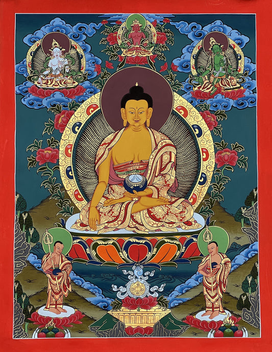 Original Hand-painted Shakyamuni/Gautama Buddha Master quality Tibetan Thangka Painting/Compassion Meditation Art