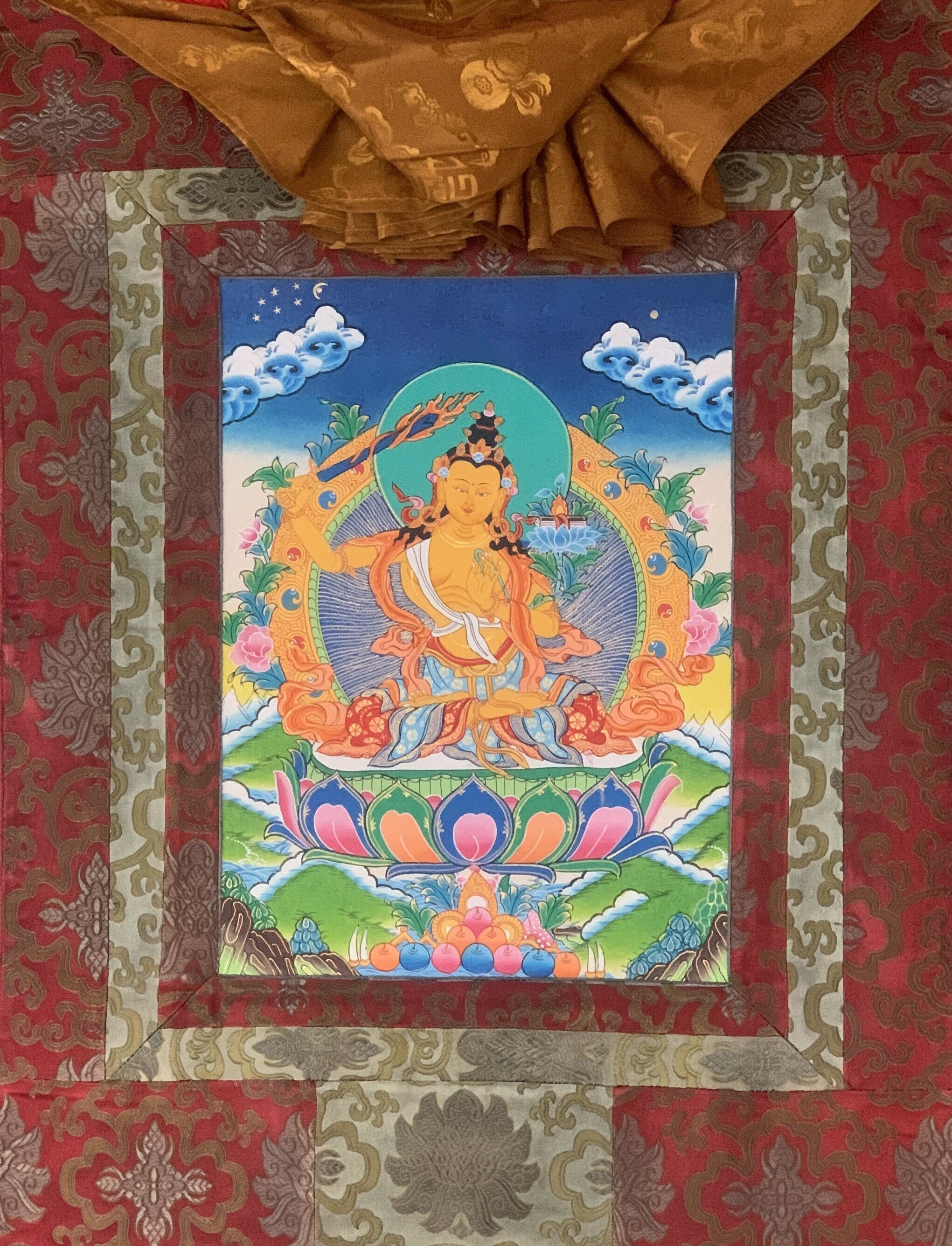 Original Hand-painted, Manjushri/ Manjushree/Manjusri Bodhisattva Of C ...