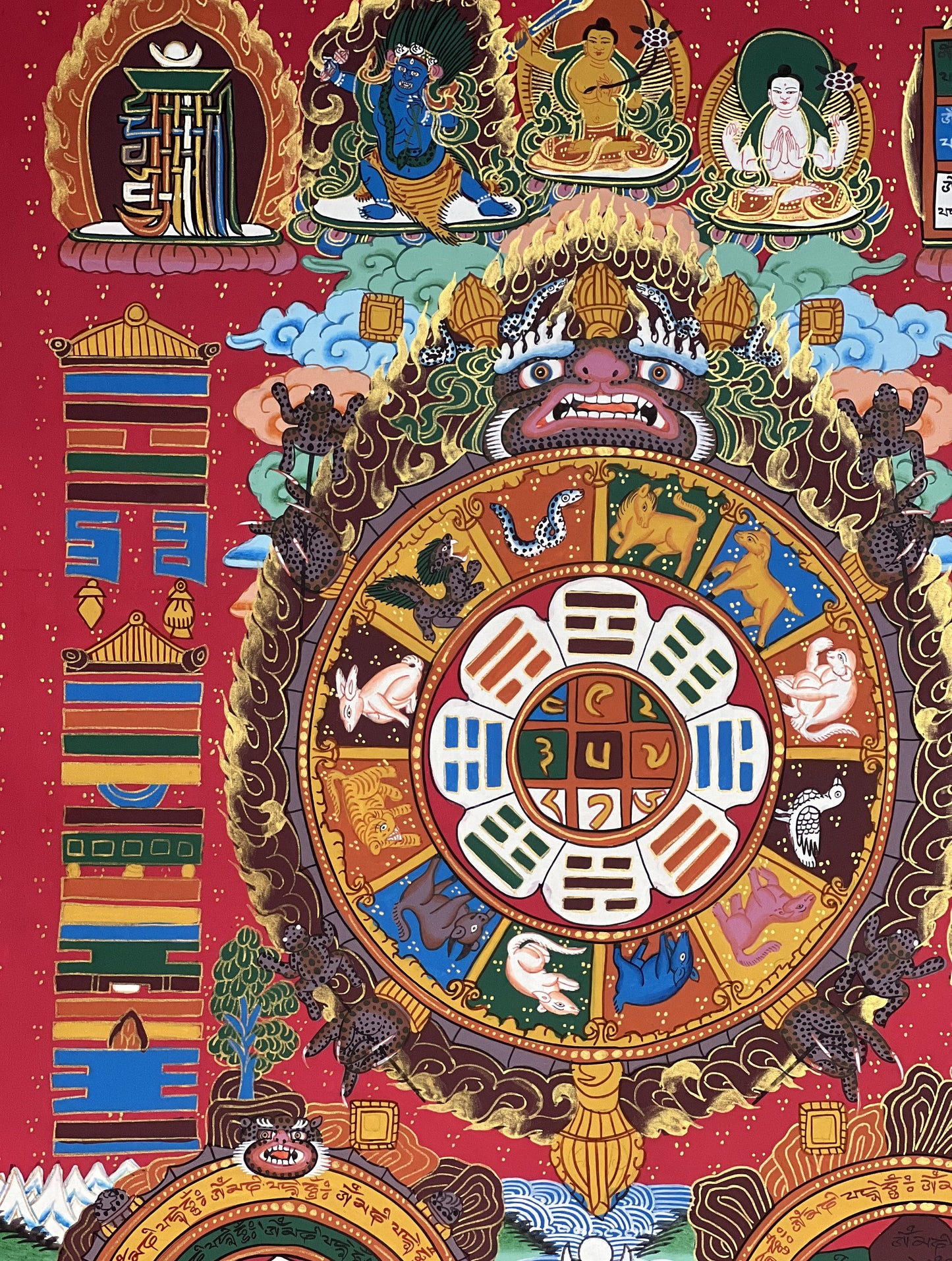 Original Hand Painted Tibetan Astrology Thangka Mandala Masterpiece Tibetan Meditation Compassion Thangka/Thanka Painting from Nepal